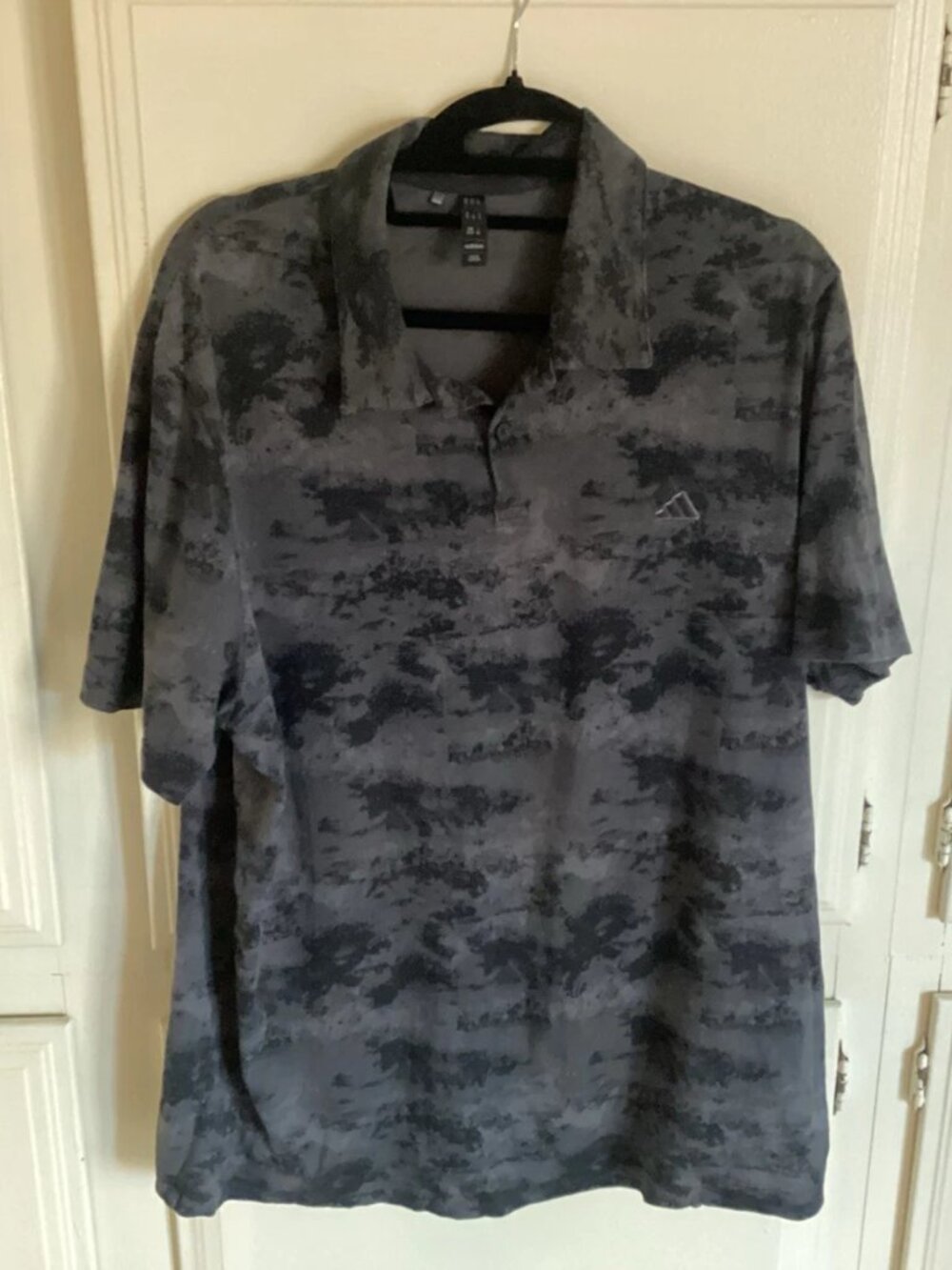 Adidas Ultimate365 Printed Mesh Golf Black Polo Moisture-Wicking Men’s XL